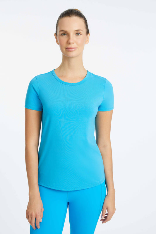 Short Sleeve Fitted Performance Tee Ocean