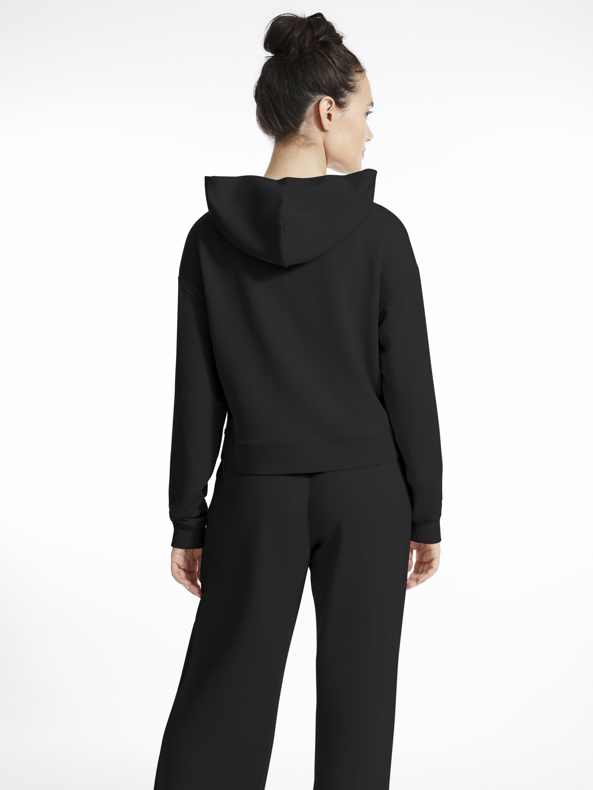 Long Sleeve Fleece Crop Pullover Hoodie