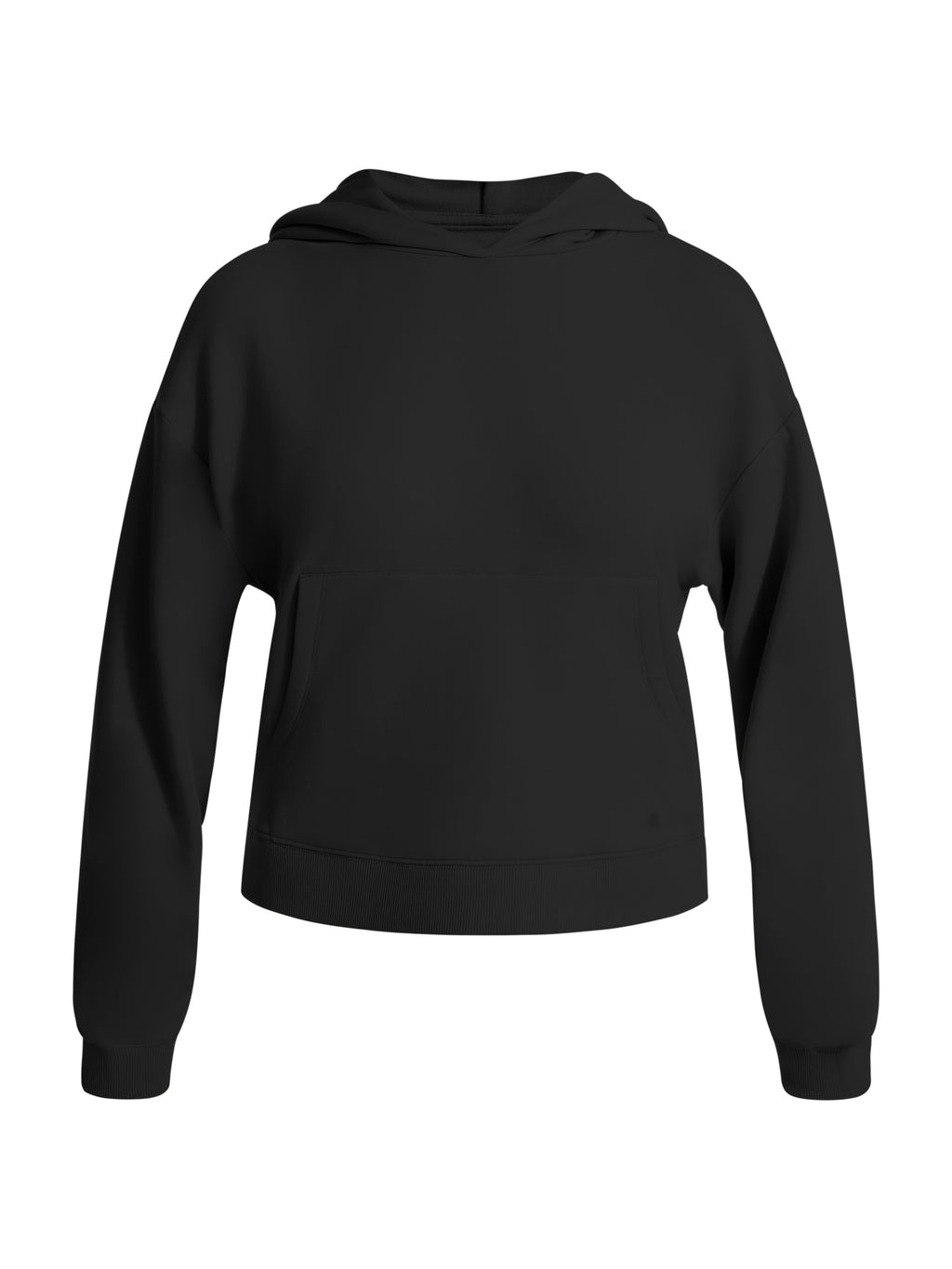 Long Sleeve Fleece Crop Pullover Hoodie