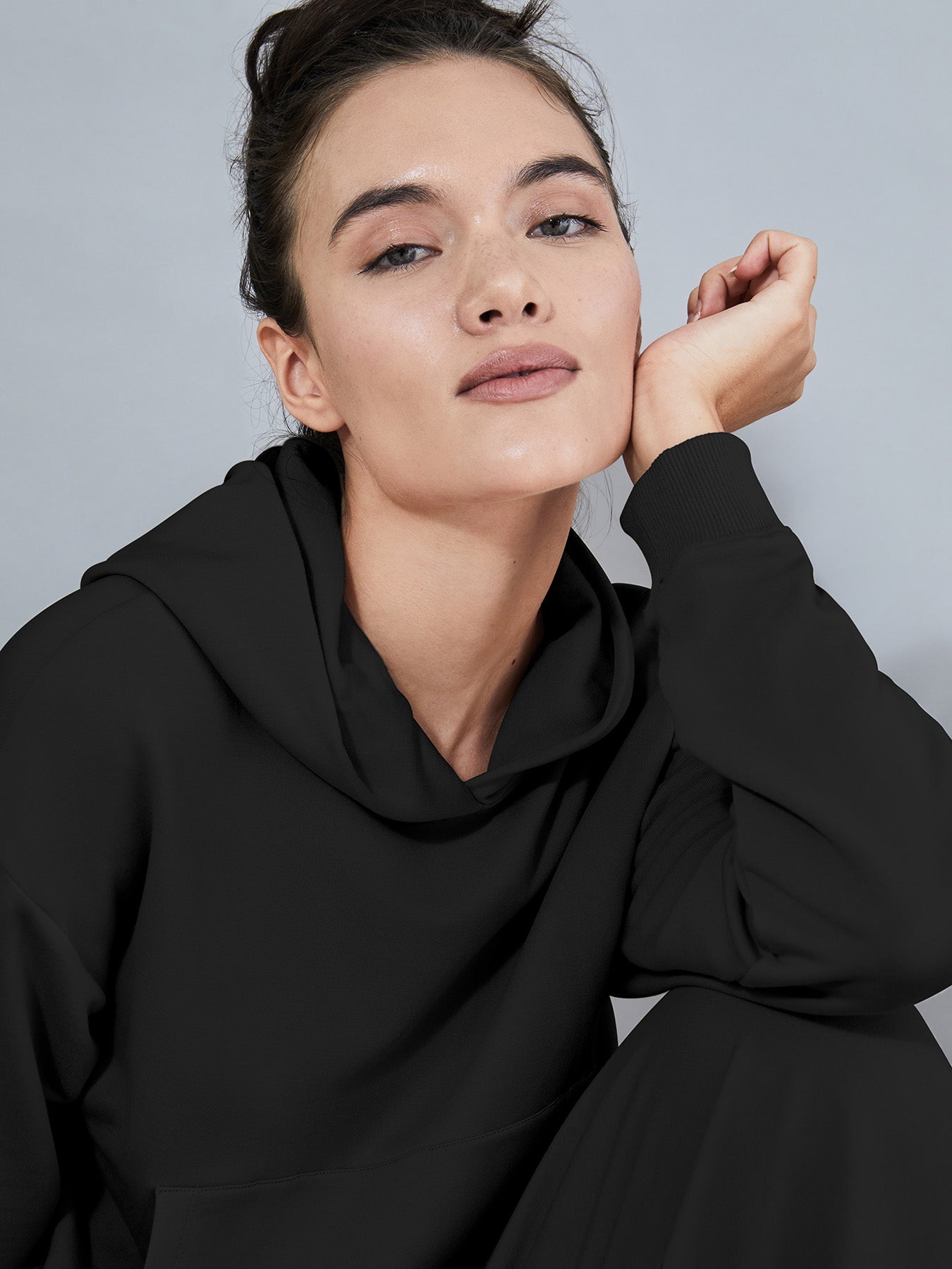 Long Sleeve Fleece Crop Pullover Hoodie